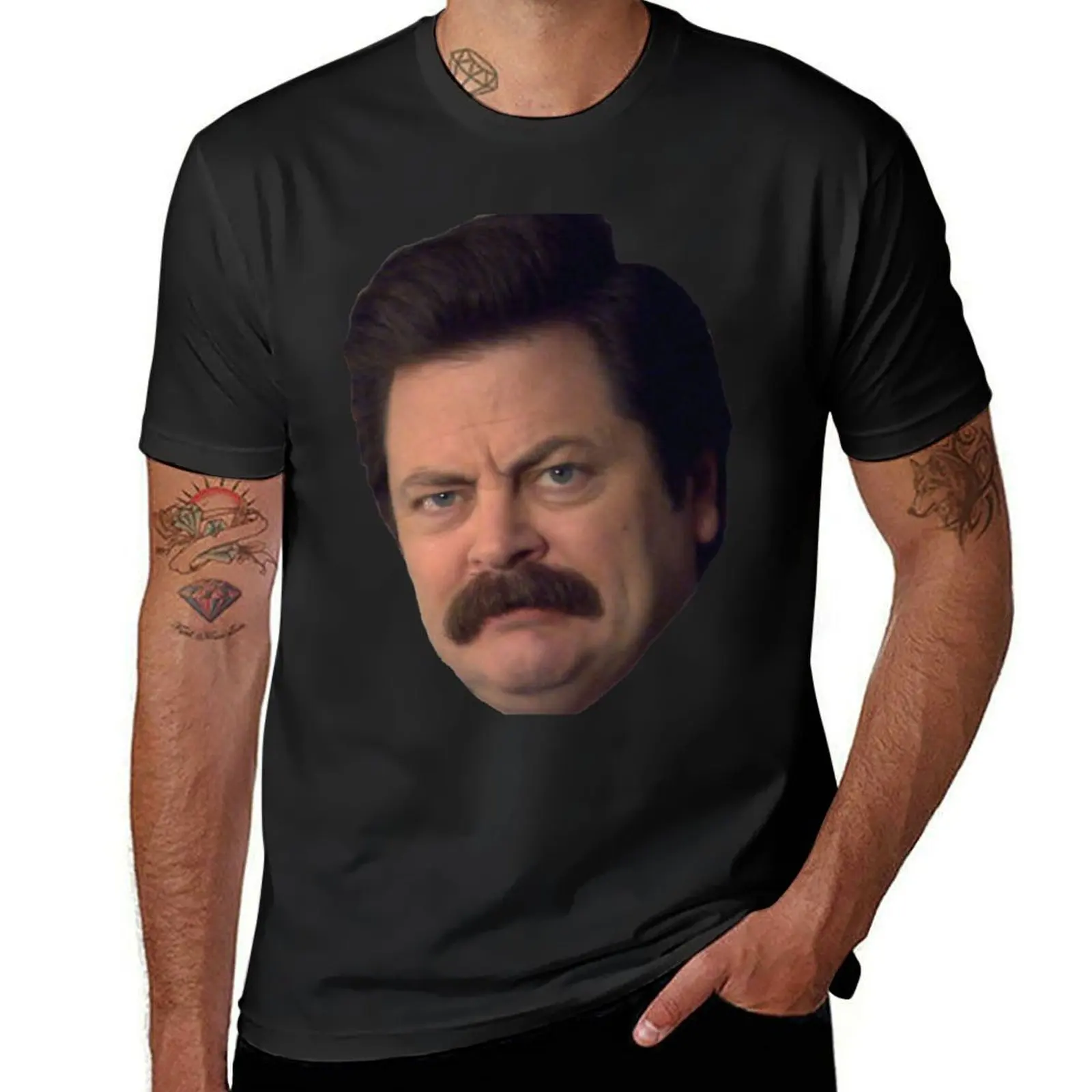 Ron Swanson T-Shirt summer top Blouse oversized heavyweight t shirts for men