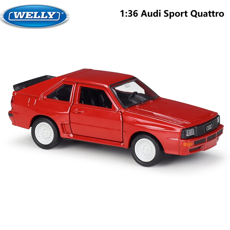 WELLY Diecast 1:36 Car Audi Sport Quattro Metal Similator Toy Vehicle Model Pull Back Car Alloy Toy Car For Children Boys Gifts