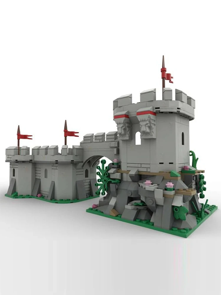 MOC Medieval Castle Camouflaged Outpost Model Building Blocks Bricks Creative Assembly Kids Toys for children Birthday Gifts