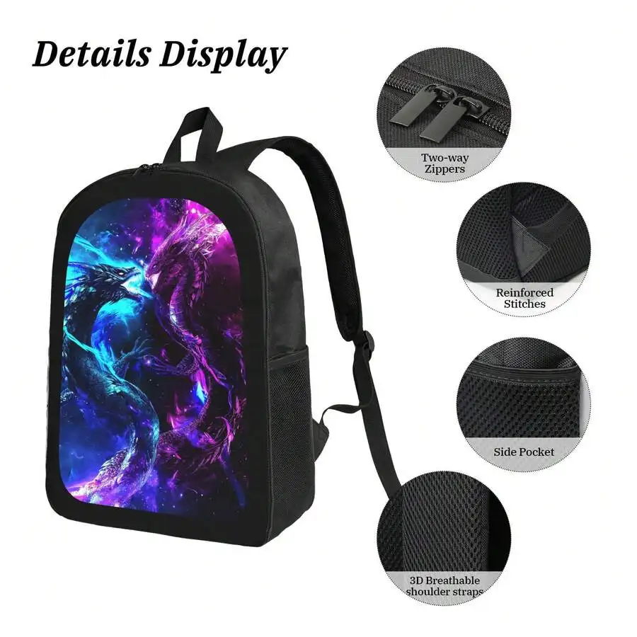 

Cosmic Dragon Print Backpack Lightweight Large Capacity Unisex For Adults