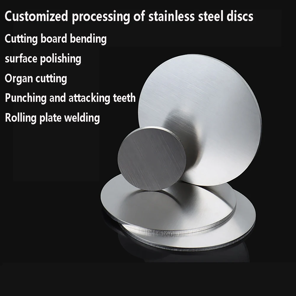 DIY 304 Stainless Steel Solid Circular Plate Thin Sheet Gasket 50mm-300mm Diameter 0.3mm-5mm Thickness for Home Projects