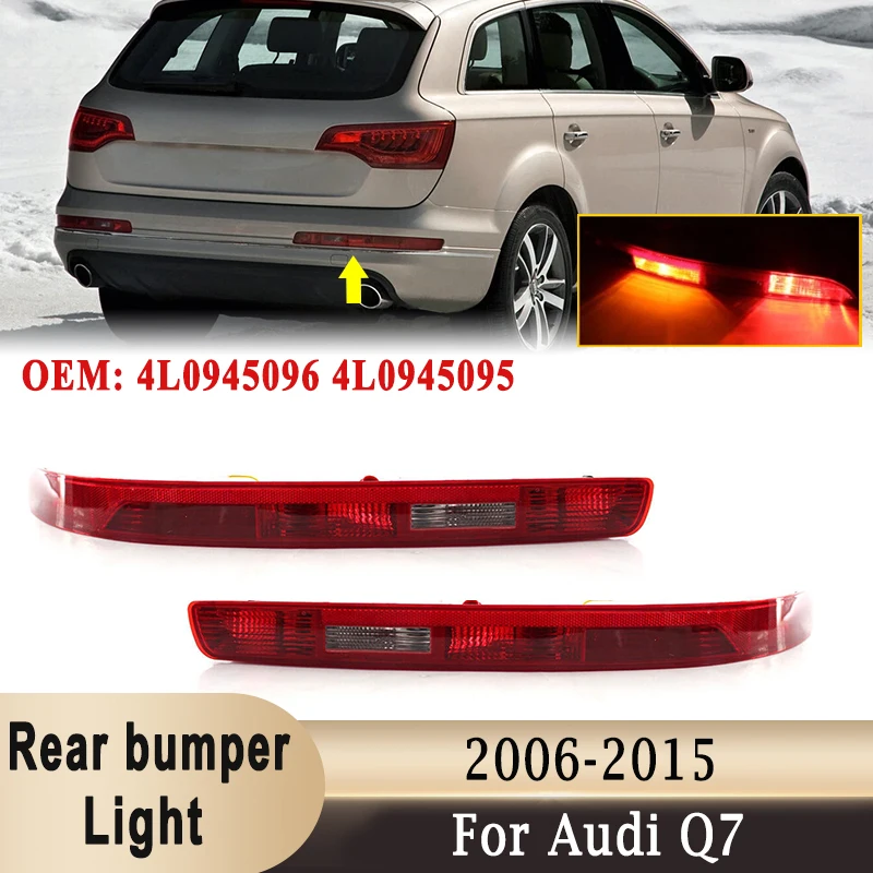 

Rear Bumper Lower Light with Turn Signal Stop Brake Reflector with Bulbs for Audi Q7 2006-2015 US/EU Version 4L0945096 4L0945095