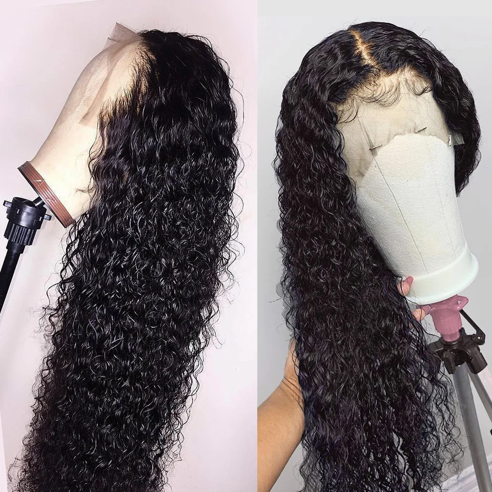 13x4 Malaysian Deep Wave curly Lace Front Wig With Baby Hair Pre Plucked Lace Wigs For Women Sunlight Remy human hair wigs