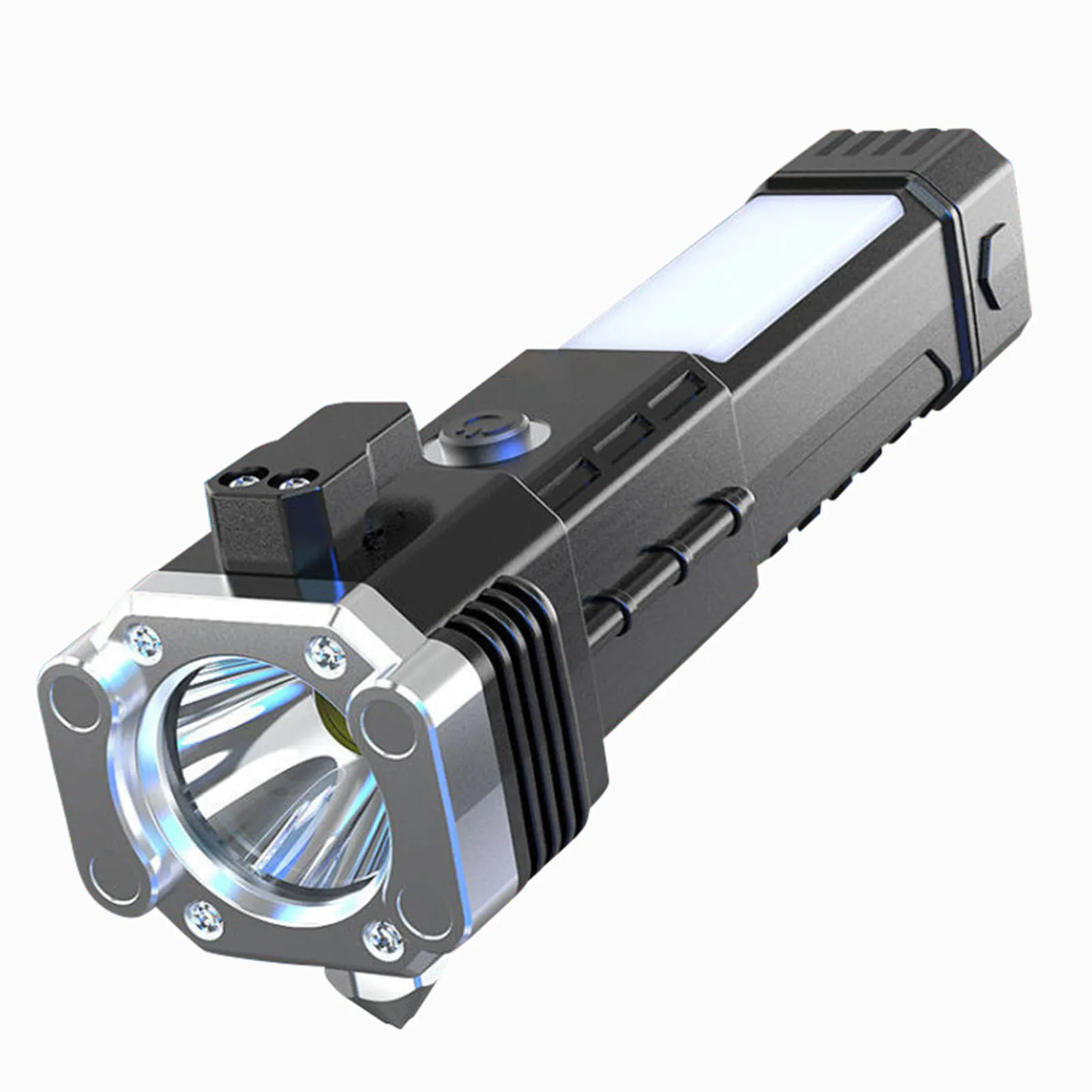 Linterna de seguridad para coche, martillo de seguridad para romper ventanas de coche con Cable USB, herramienta de Escape práctica con USB