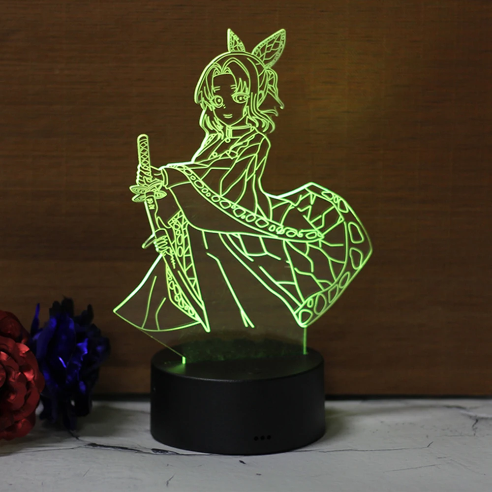 Kimetsu No Yaiba Nezuko Kamado Figure Led Night Light for Bedroom Decor Nightlight Kids Child Table 3d Lamp Demon Slayer Gift