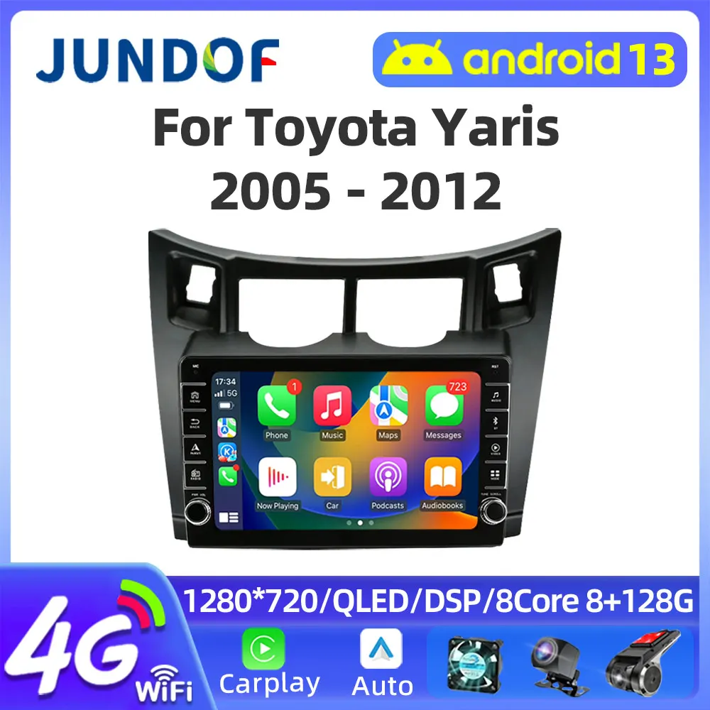 

Android 13 2 Din Car Radio for Toyota Yaris 2005-2012 Multimedia Player 2din Carplay Auto Stereo GPS Head Unit Navigatore Audio