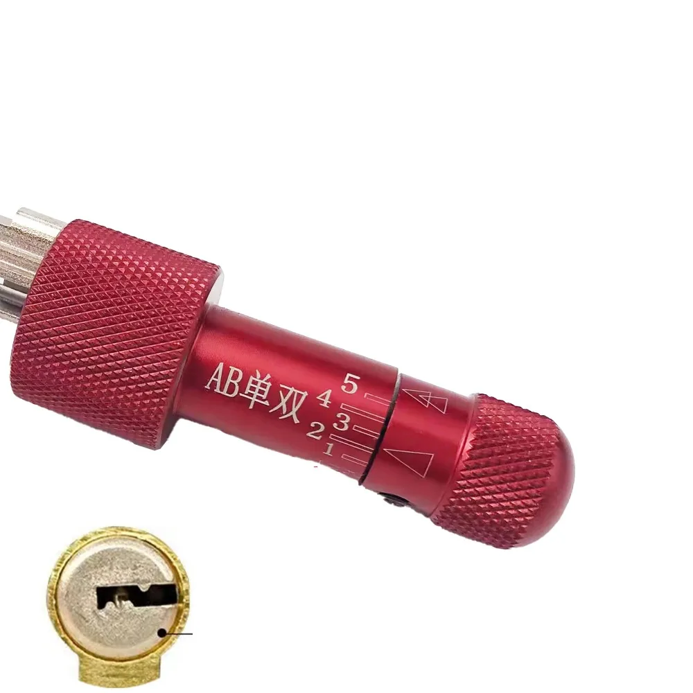 1 Set Red KABA Positive Groove AB KABA Positioning Decoder Tool Locksmith Flat Mouth Hardware Tools Transparent Copper Core Lock