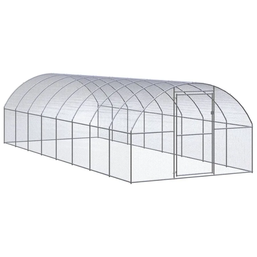 

Уличный курятник 9,8 x 26,2 x 6,6 дюйма, оцинкованная сталь