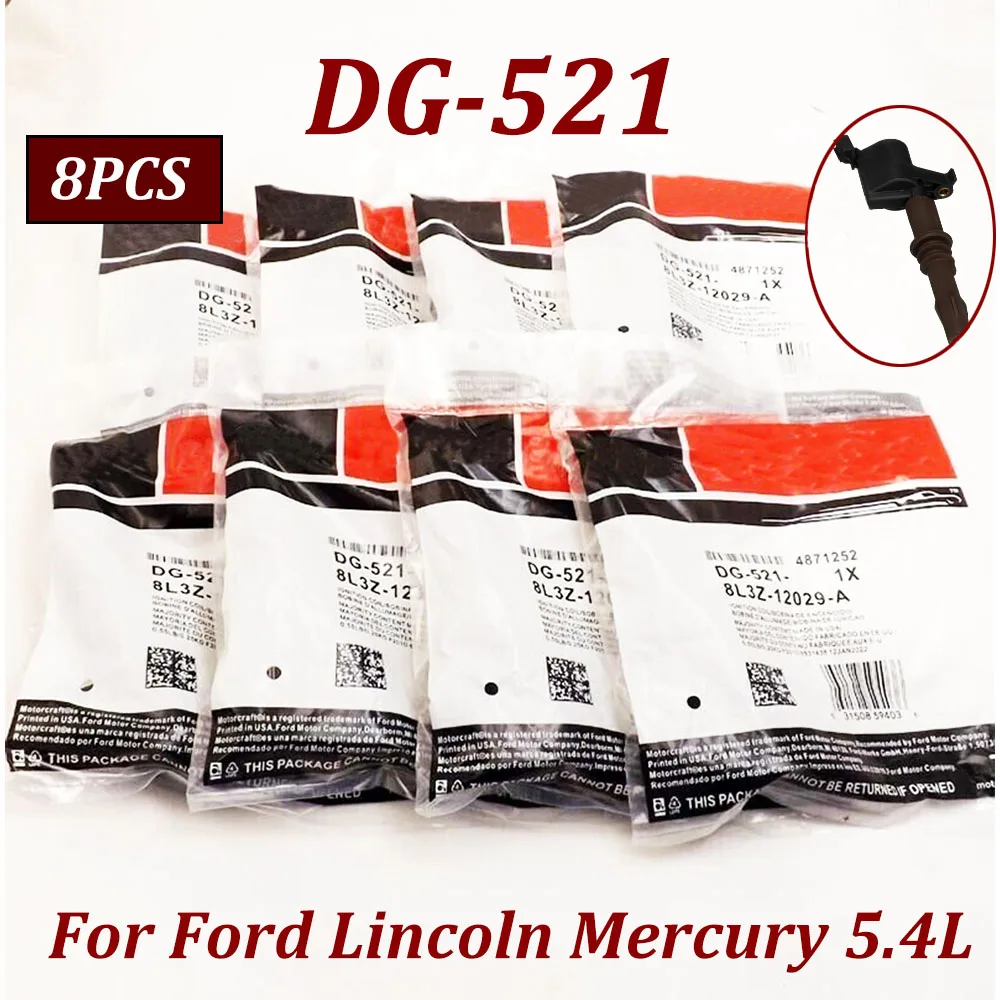 

8PCS DG-521 Ignition Coils 8L3Z12029A DG521 For Lincoln Mercury 5.4L 8L3Z-12029-A