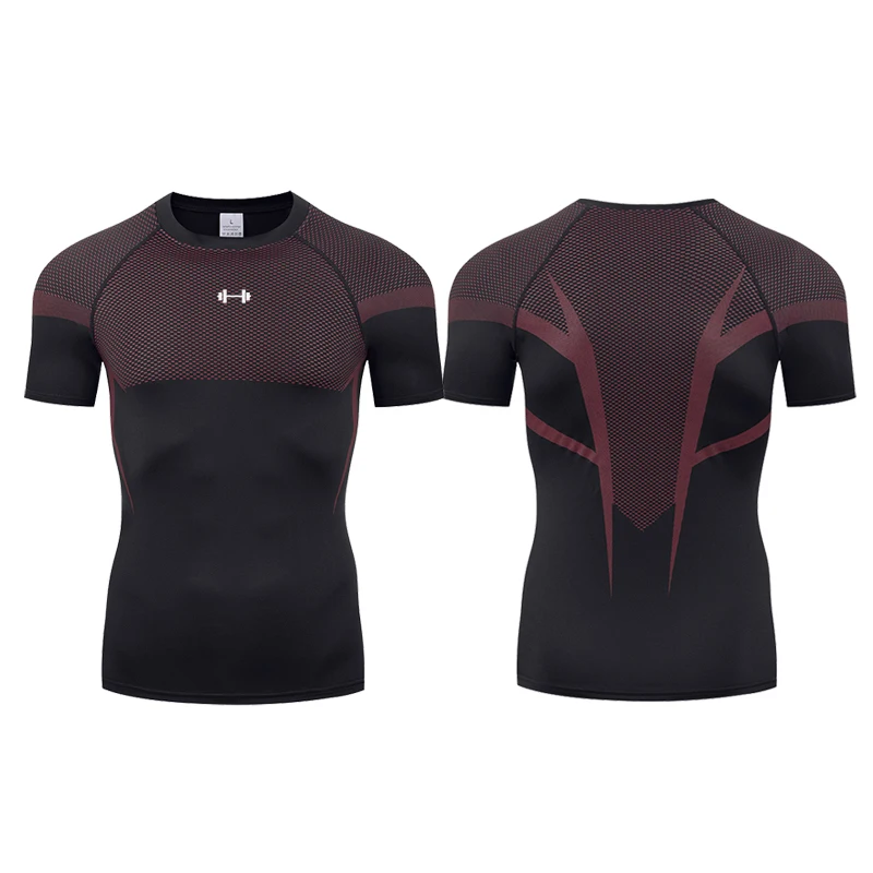 

Sports T-shirt Men's Quick Drying Short Sleeved Sports T-shirt Tops Gym Fitness Tight Fitting Shirt Training Running T-shirt Men