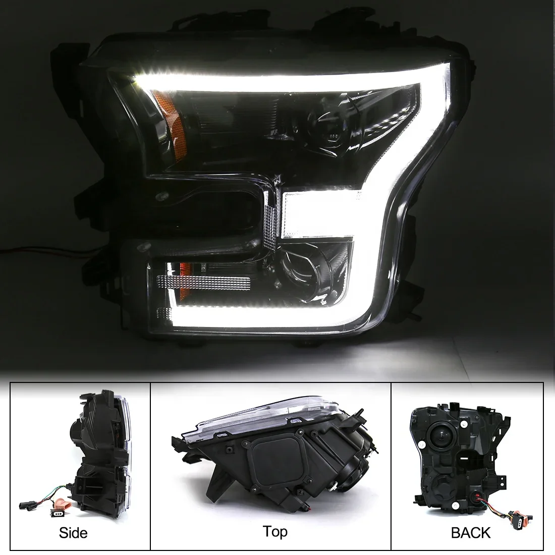 Full Wholesale LED F150 Auto Turn Signal Headlight Car Front Bumper Lamp For Ford F150 2015 2016 2017 With Sequential Indicator