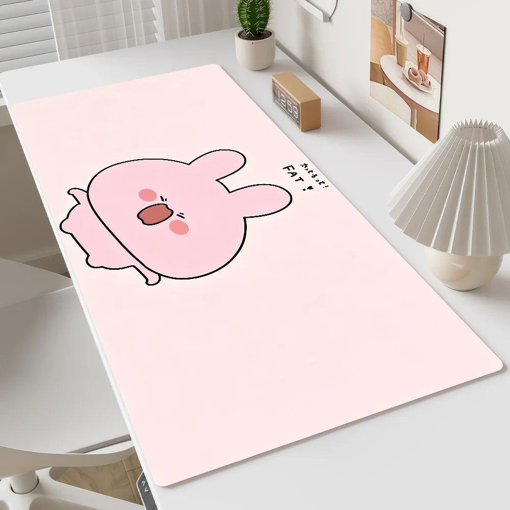 Cute Mouse Pink Pad A-Asamimichan MousePad Non-slip Lockedge Office Cartoon Student Gaming Thickened Large Writing Pad Cushion