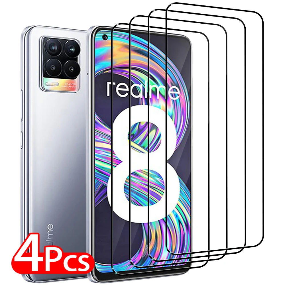 4Pcs Tempered Glass For Realme 13 12 Plus 11 10 9 9i 8 7 6 5G 4G Screen Protector For Realme 6i 6s 7i 8 Lite 8s 10s 11x 12x 10t