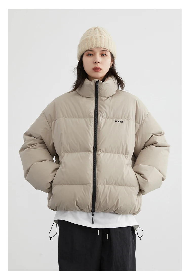 CHIC VEN Women Down Coats Streetwear Solid 90 White Duck Down Stand Collar Female Down Jacket Warm Ladies Overcoat Winter 2024