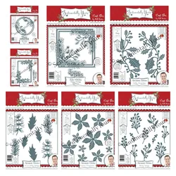 New Arrivals 2025 Christmas Metal Craft Dies Cutting Fancy Frames Holly For Diy Scrapbooking Make Cards Handmade Mold Embossing
