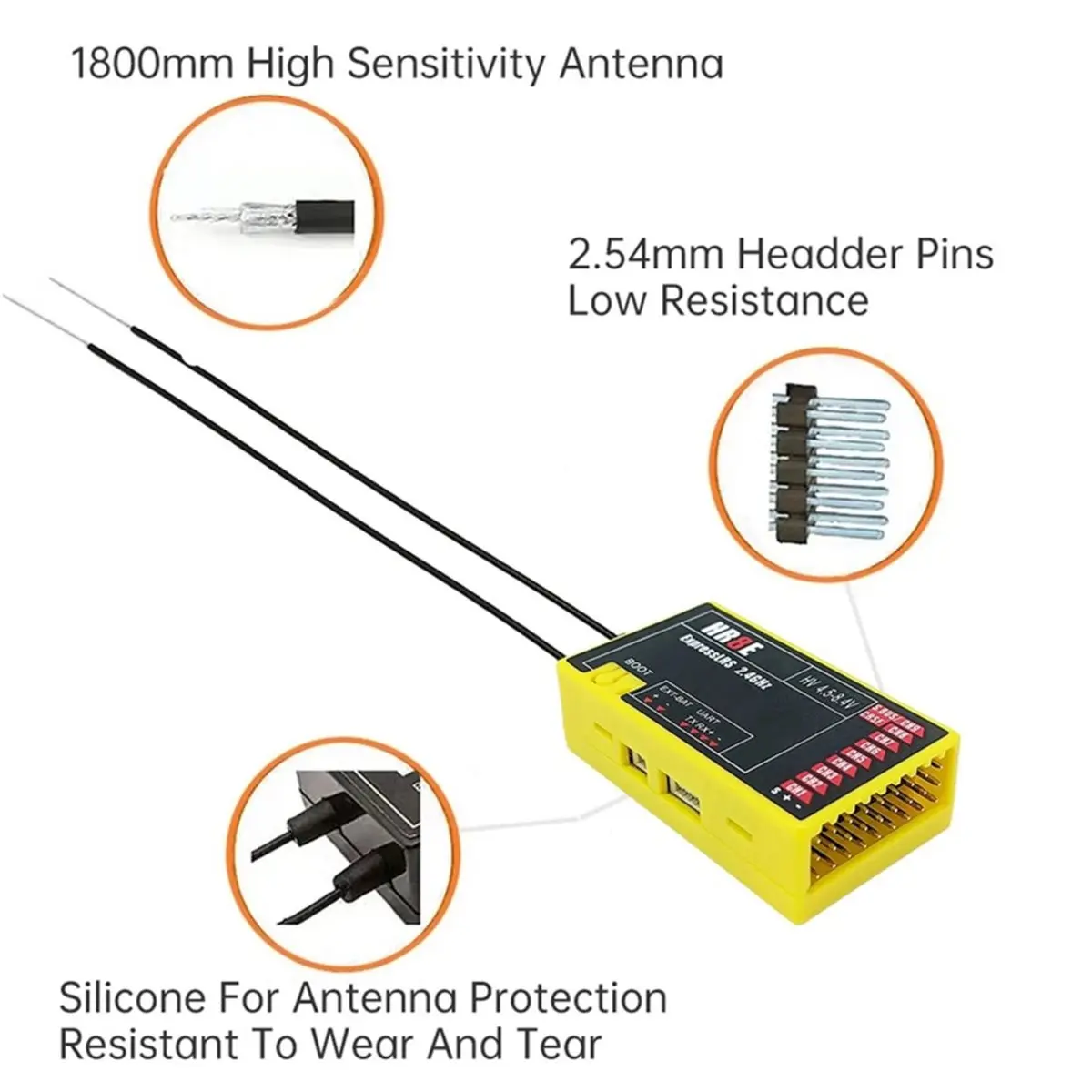 【~-nuovo-a32m】1-pz-ricevitore-elrs-pwm-24ghz-9-ch-hr8e-modulo-ricevitore-expresslrs-per-aerei-rc-ad-ala-fissa-fpv-auto-barche-e-veicoli