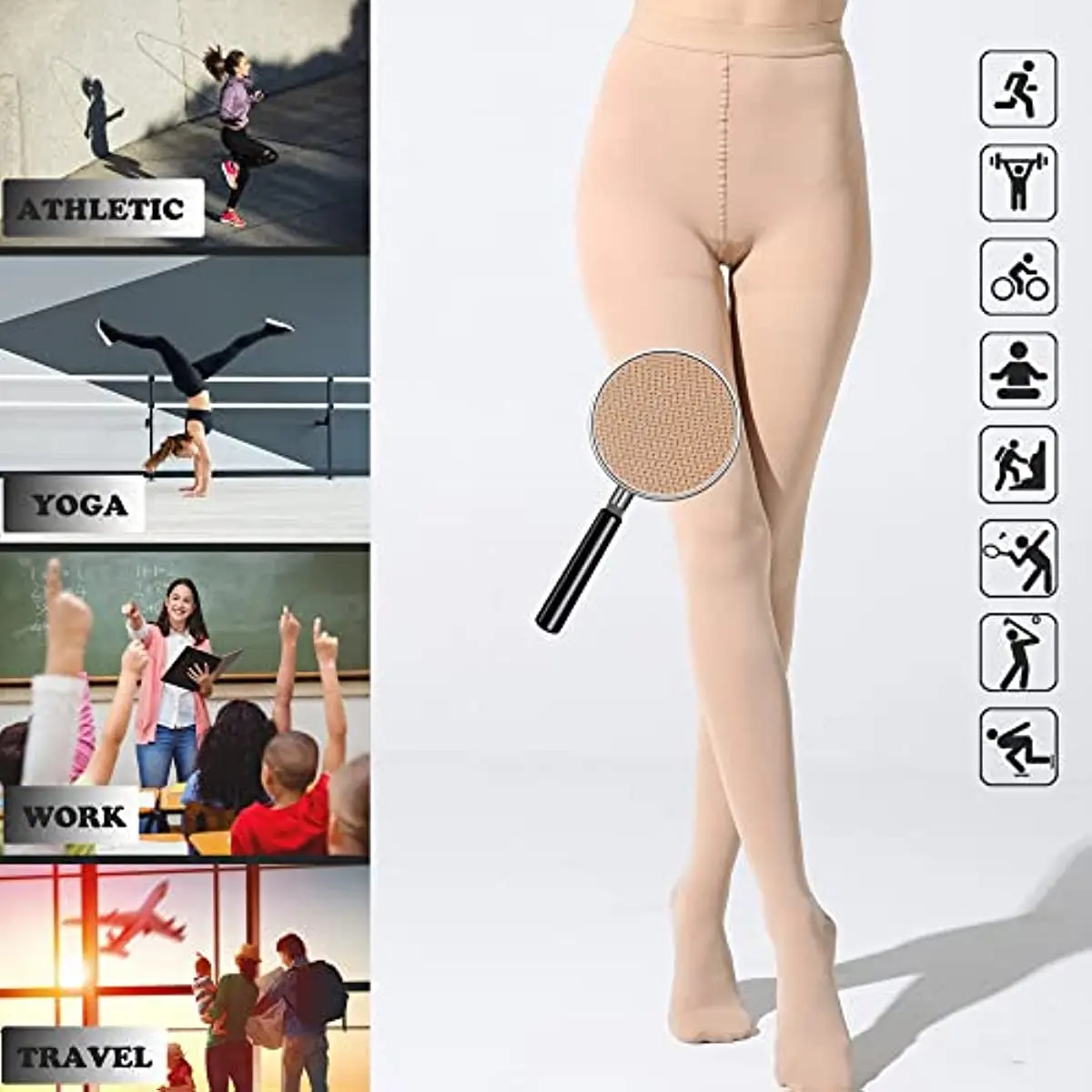 Compression Pantyhose Stocking for Women 20-30 MmHg Support Circulation Remove Swelling Relieve Fatigue,Best Comfort