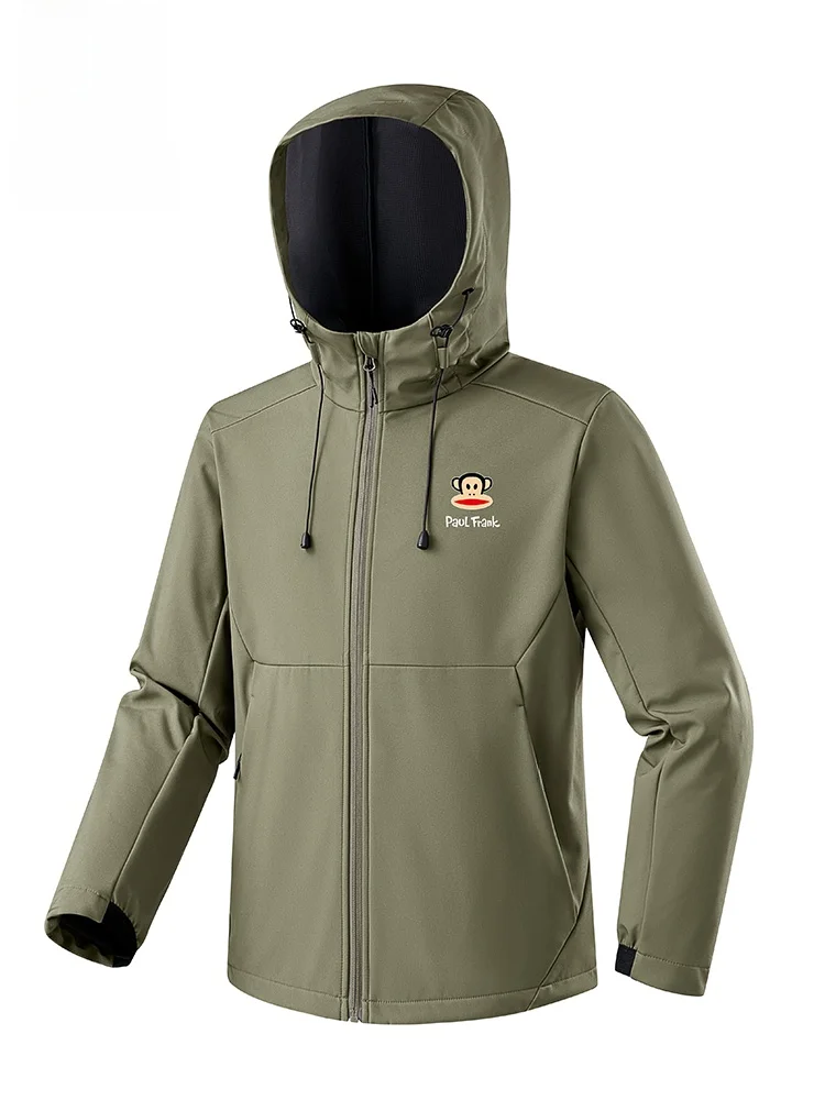 

PaulFrank Monkey Hooded Soft ell Jaet Men's Climbing Outfit Autumn New Sle Outdoor Sports Mountain Clothing Polyester F...