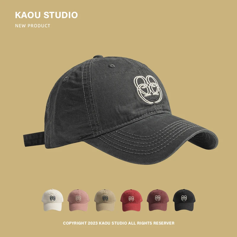 

Hat Women's 2025 Soft Top Baseball Cap Retro Washed Simple Cap Men's Casual