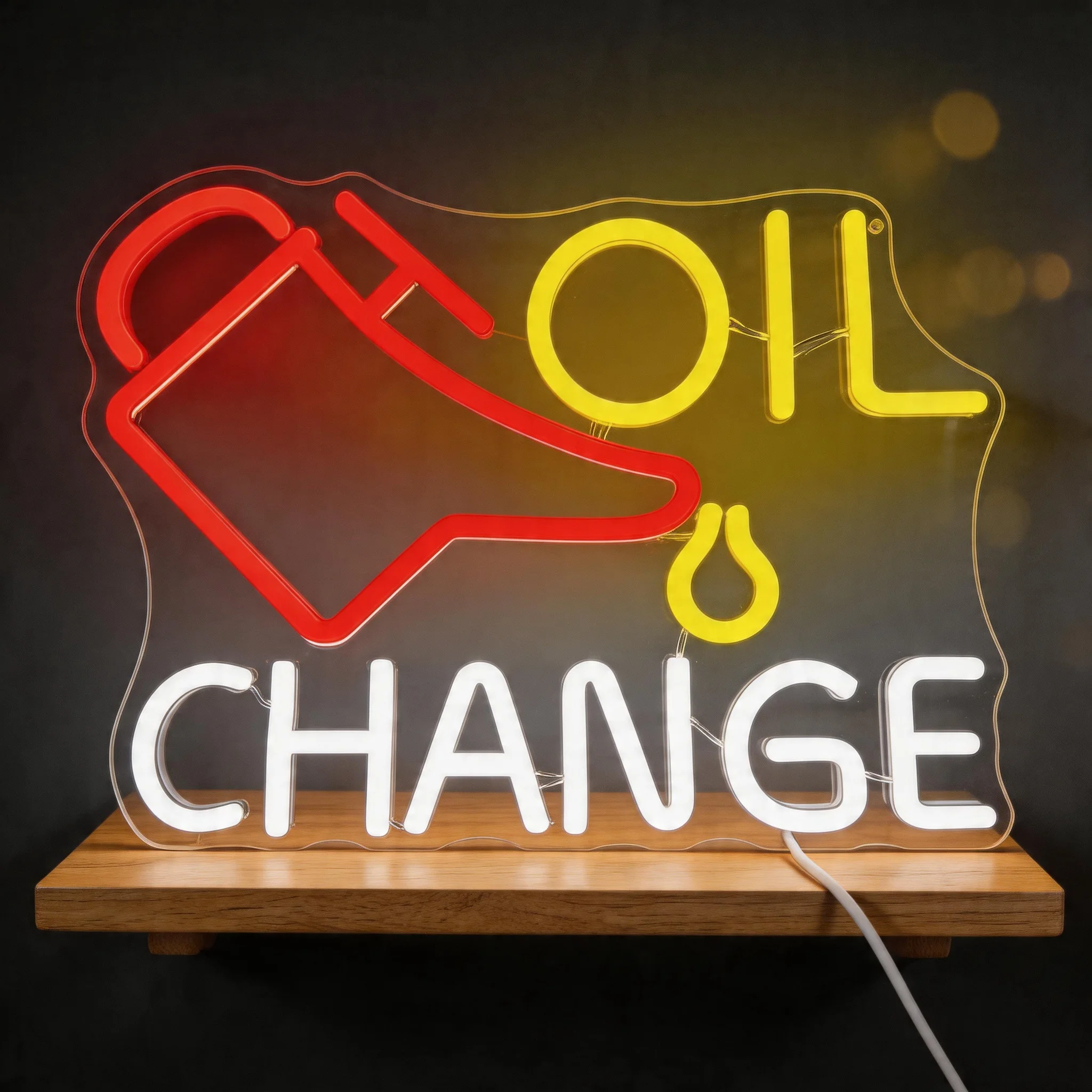 Oil Change Neon Sign, Garage Neon Sign, Garage LED Sign, Auto Repair, Wall Decor Neon Sign,  Repair Shop, Workshop Garage Gift