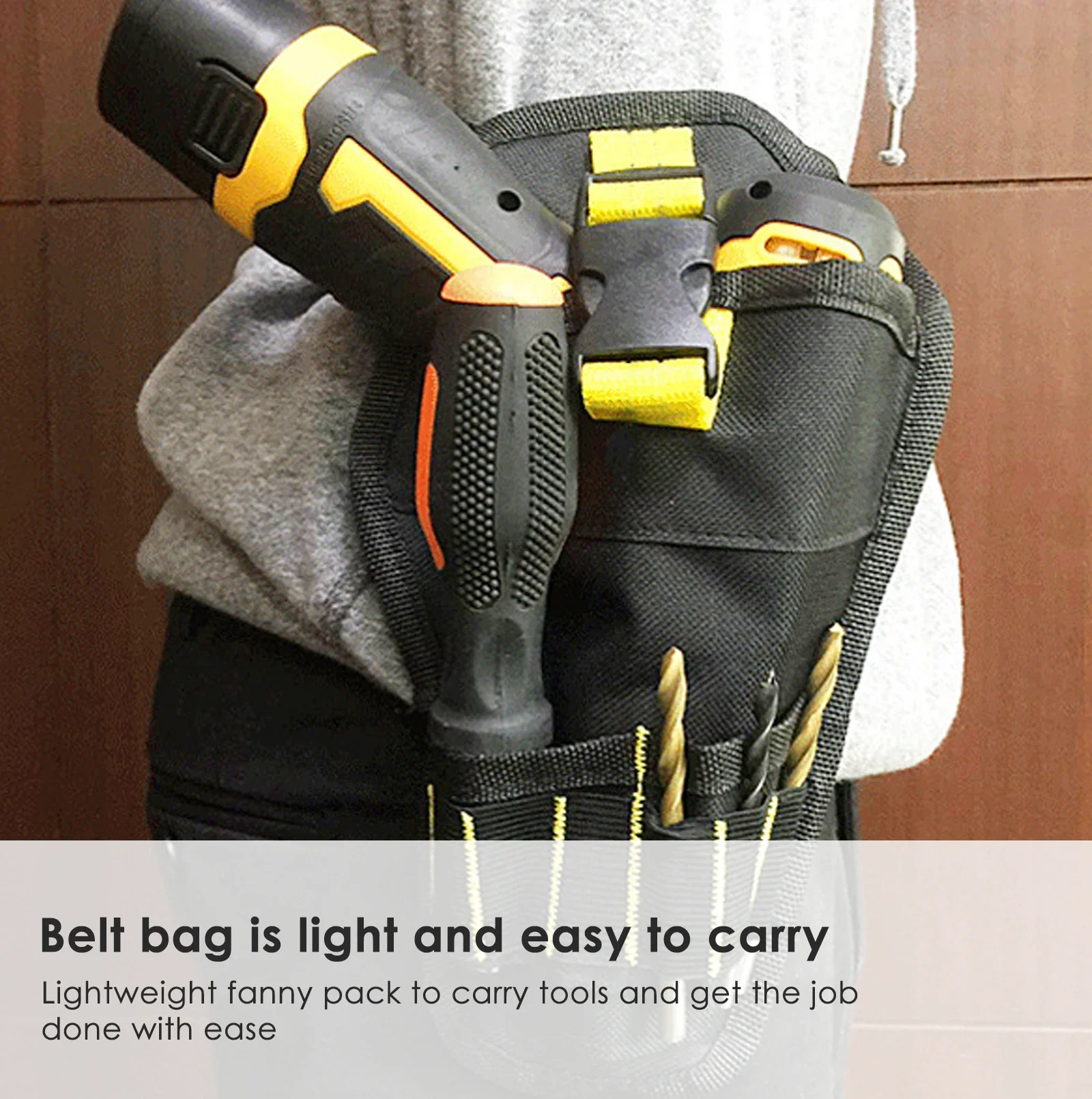 Portable Heavy Duty Drill Driver Holster, Cordless Electrician Tool Bag, Bit Holder, Belt Pouch, Waist Storage Pocket