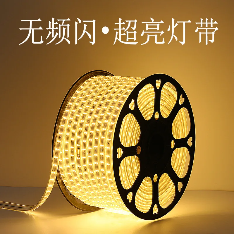 220V outdoor camping waterproof light strip high pressure drive-free engineering lighting home improvement ceiling line light
