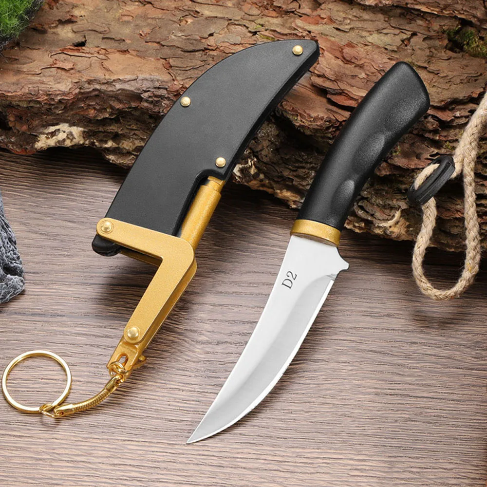 ABS Handle Pocket Knife With Sheath Outdoor Camping Knife EDC Self-defense Survival Gadgets Sharp Military Tactical Knives