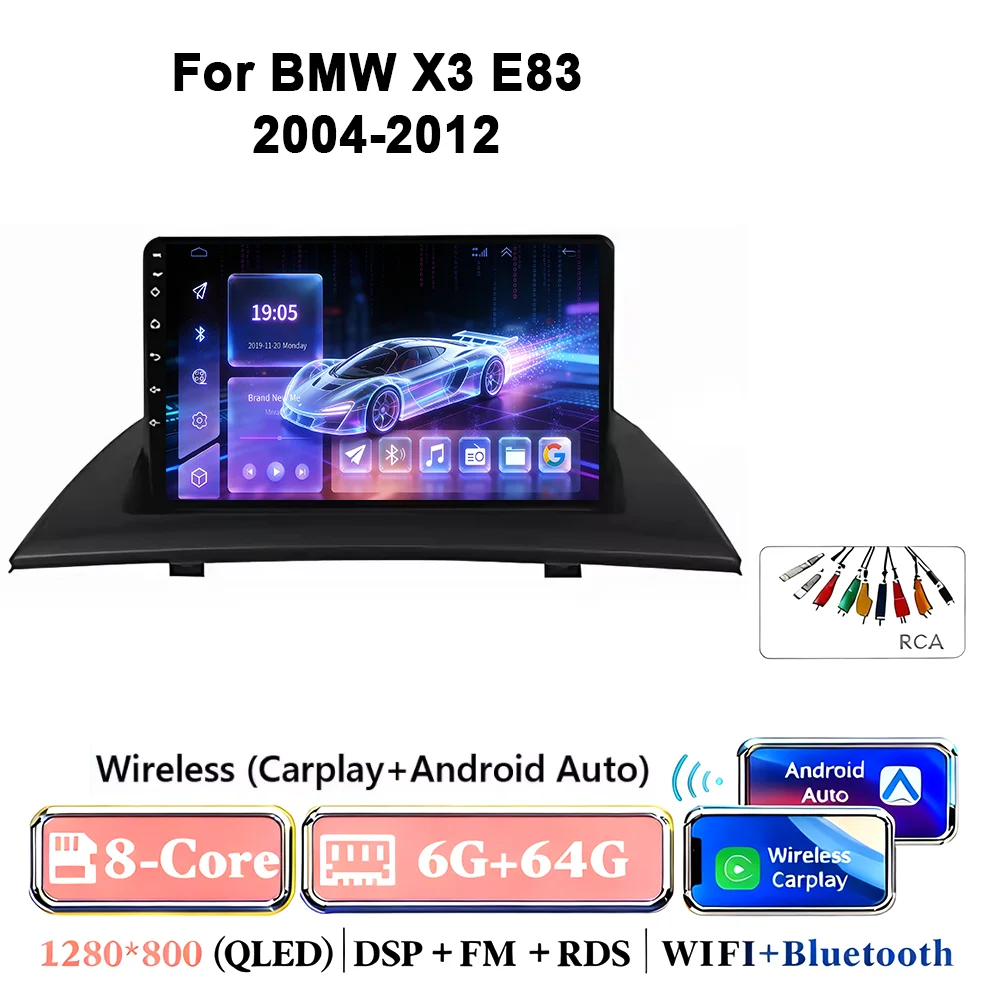 Android 17 autoradio voor BMW X3 E83 2004-2012 multimediaspeler GPS draadloze Carplay navigatiescherm monitor head unit stereo