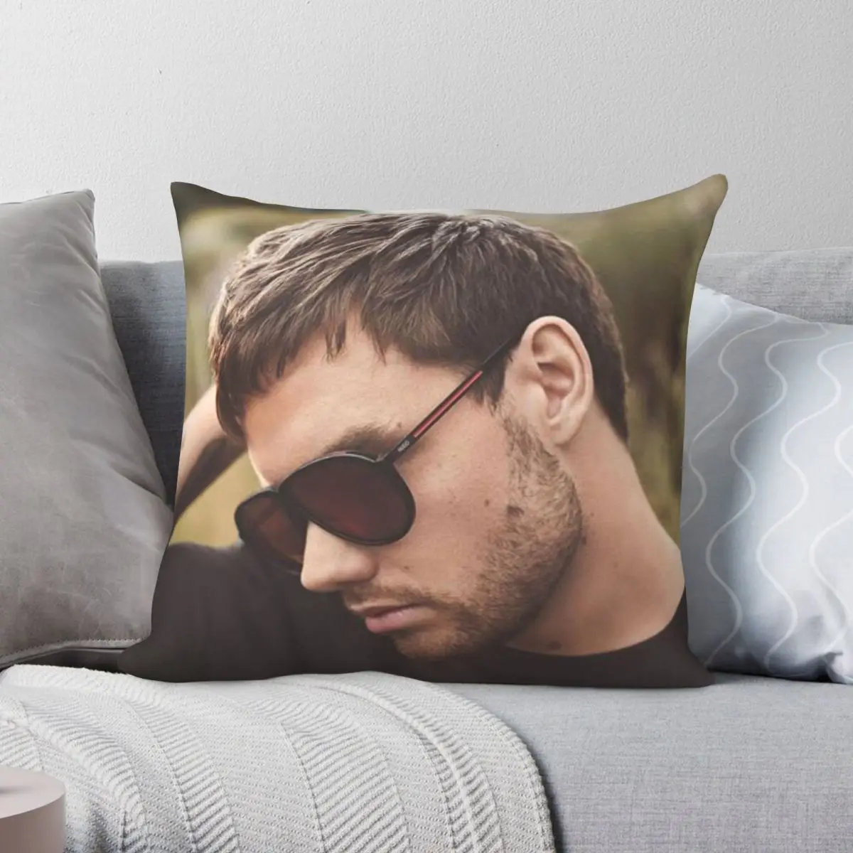 Liam Payne Pillowcase Polyester Linen Velvet Creative Zip Decor Pillow Case Sofa Cushion Case Wholesale