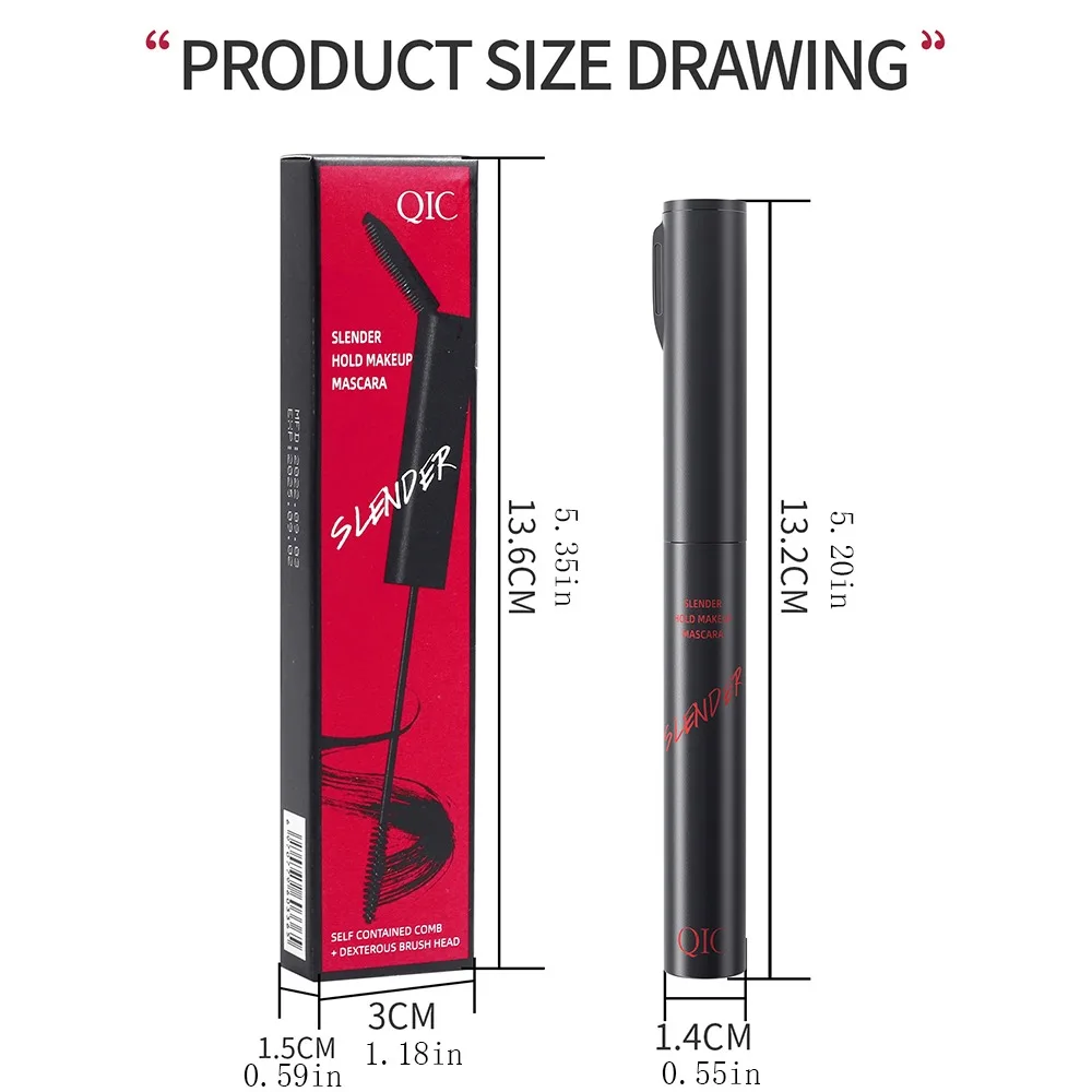 Rímel à prova d'água de longa duração, tinta preta, alongamento à prova d'água, sem manchas, fibra de seda, maquiagem para uso diário