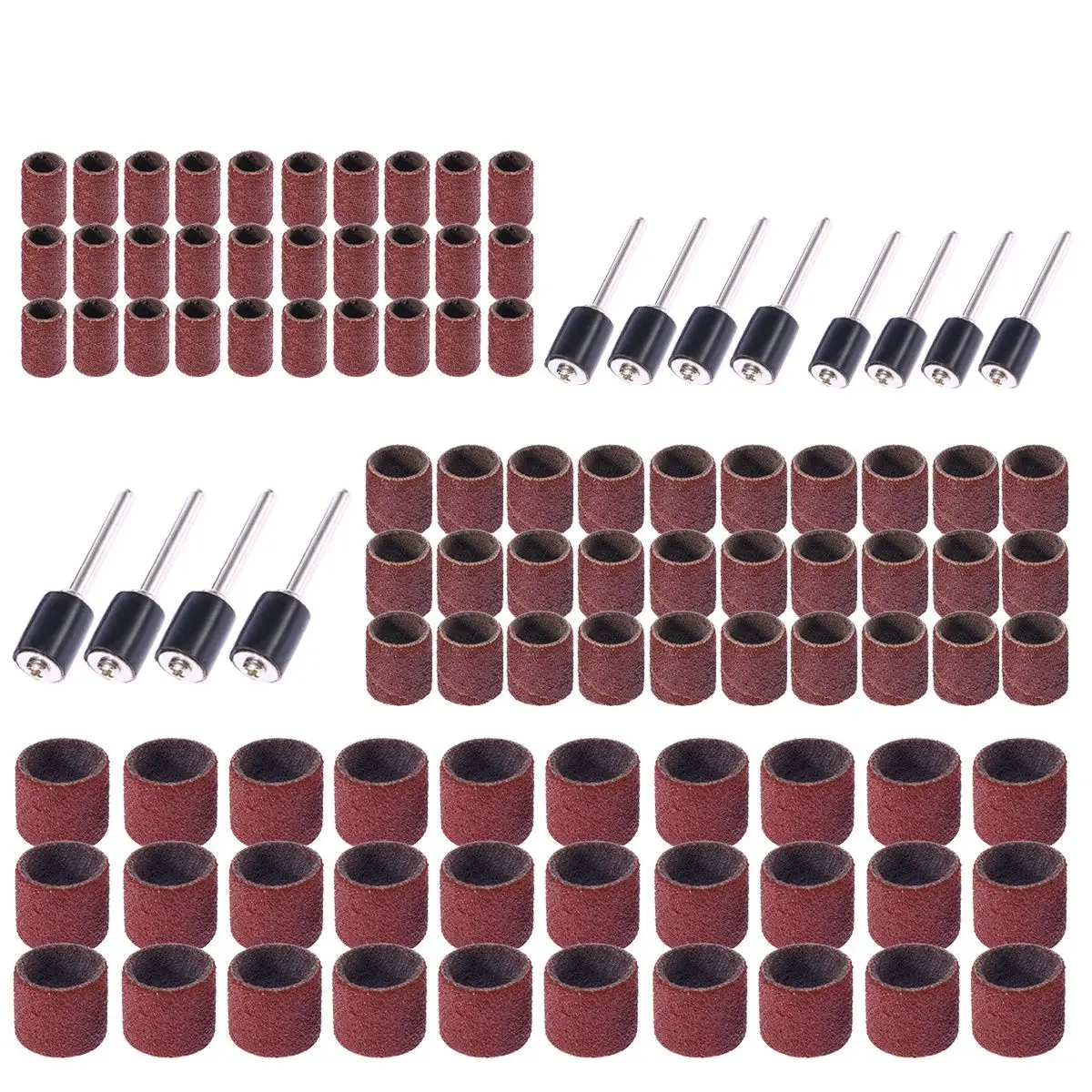 102pcs S Drum Set Reusable 80 Grit Fits Rotary Tools Wood Ceramics Stone Glass Smoothing Edges Surface Preparation