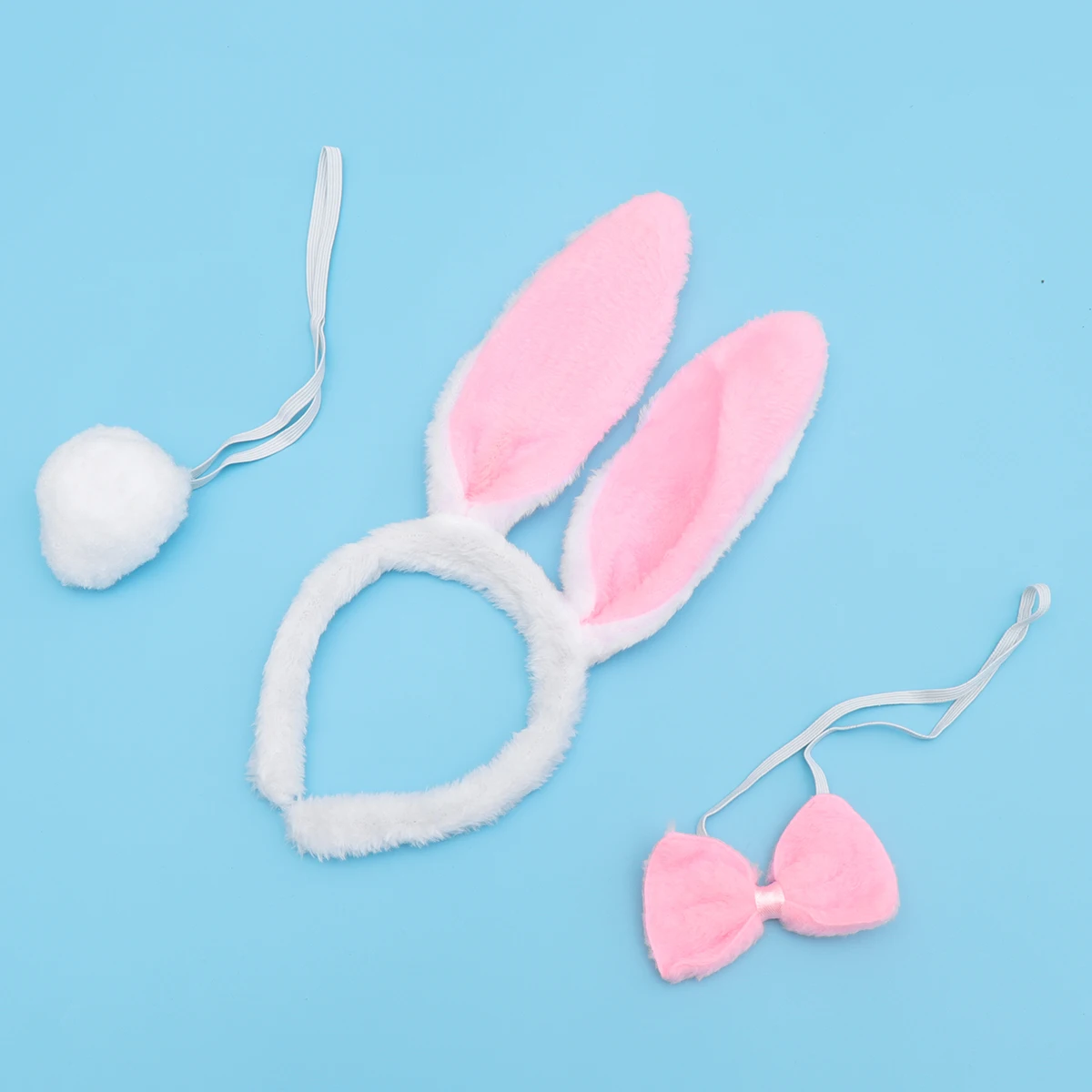 

Bunny Costume Dress Mesh Girls Clothes Rabbit Ears Headband Bow Bubble Skirt Easter Party Easter Bunny Dress Suit Polyester