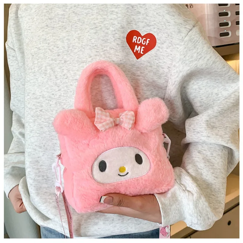 Sanrio Tas Kawaii Kuromi Cinnamoroll My Melody Cartoon Anime Pluche Handtas Cosmetische Tas Reizen Opbergtas Vrouwen Meisje Geschenken