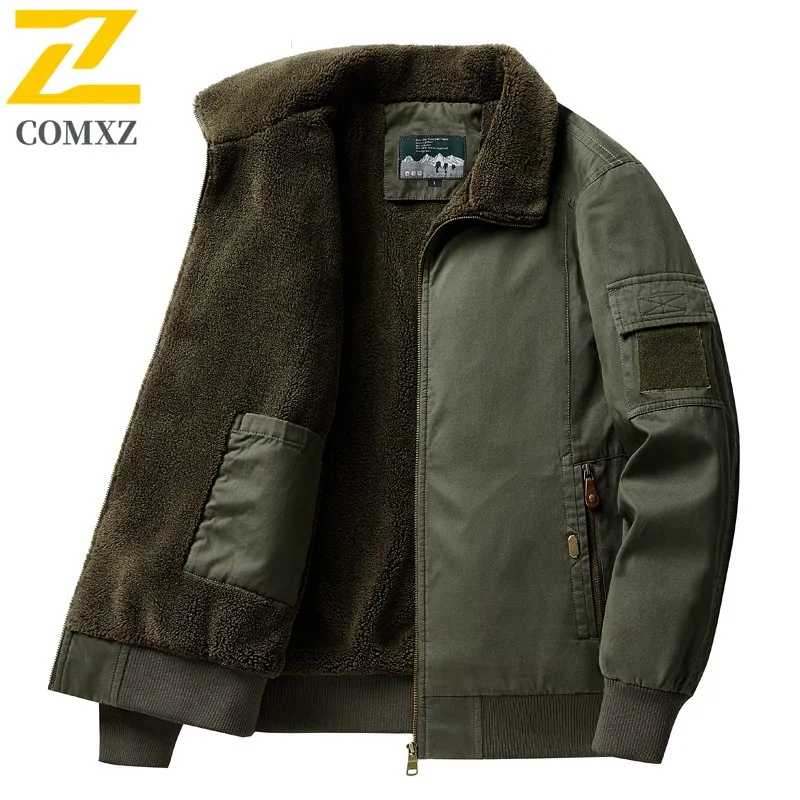 Comxz jaqueta masculina acolchoada estilo americano, parka à prova de frio, gola alta, estilo rua urbano, leve, inverno, novo agasalho