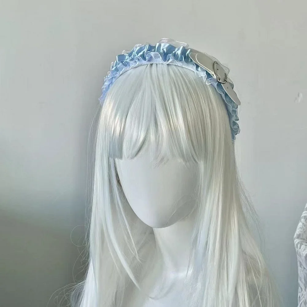 اليدوية النساء الفتيات الشرير الدانتيل عقال Y2K العصابات الشعر غطاء الرأس القوطية لوليتا تأثيري الشعر هوب الهيب إكسسوارات الشعر #4