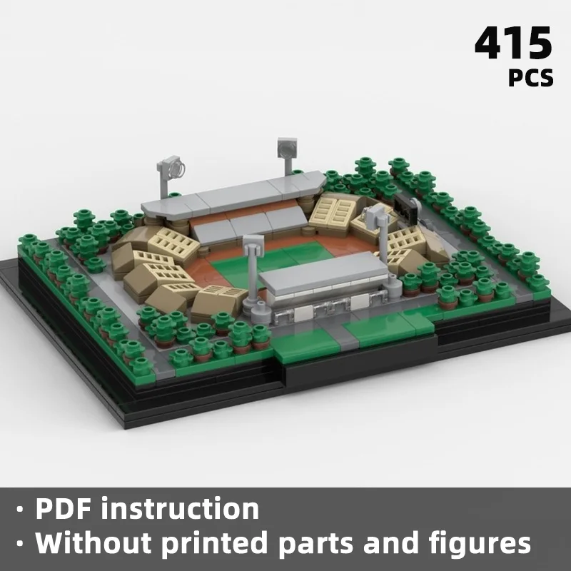 

Модель сцены бейсбольного поля, строительные блоки, внутреннее поле из красной глины + подставки для ограждений, для отдыха основной макета бейсбольной игры