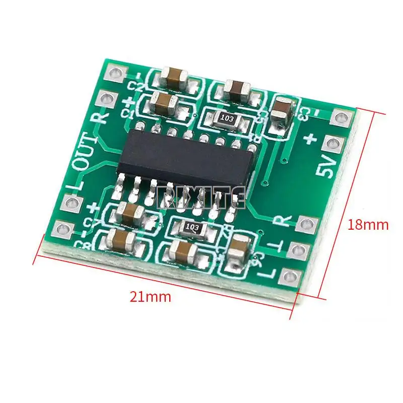 Супер мини плата цифрового усилителя PAM8403, 2*3 Вт, класс D, Цифровые усилители звука от 2,5 в до 5 В, 5 шт.