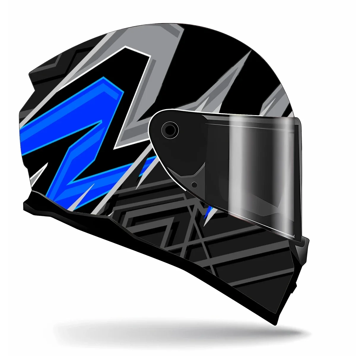 Abstract Blue Gray Full Helmet Wrap Sticker Motorcycle Helmet Racing Graphic Decal Vinyl Wrap Helmet Decor Sticker