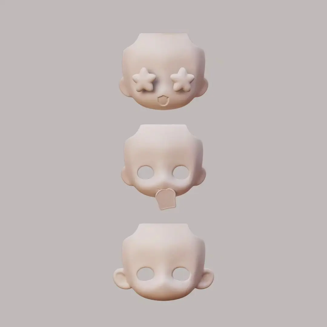 수제 OB11 GSC 페이스플레이트 블랭크 페이스 워터 스티커 페이스 쉘 큰 귀 윙크 BJD 인형 액세서리 게임 애니메이션 장난감 어린이 선물