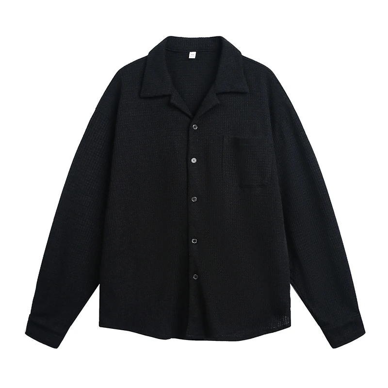 قمصان كلاسيكية بلون واحد للرجال بأكمام طويلة وأزرار علوية قميص غير رسمي لربيع وخريف 2026 قمصان رجالية أنيقة من المال القديم #6