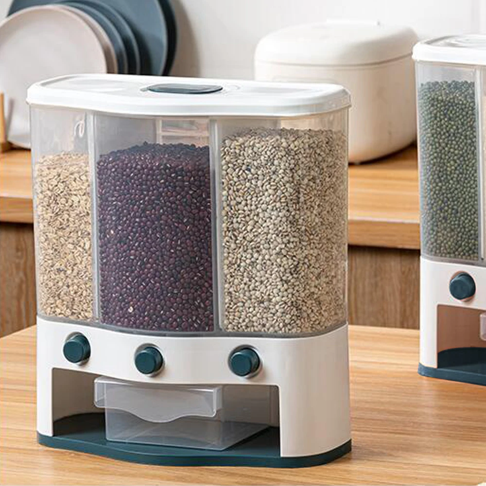 Wall Mounted Dry Food Dispenser Kitchen Rice Grain Cereal Storage Container 6L