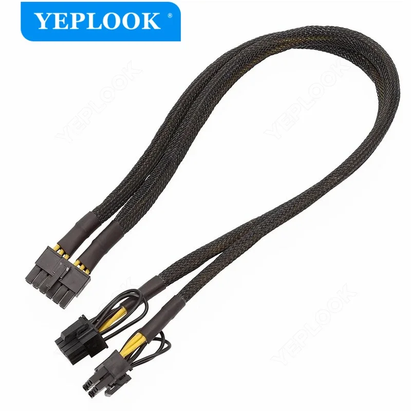 PSU 12Pin to PCIe Dual 8Pin 6+2Pin VGA GPU Power Cable Sleeved for Seasonic P-860 P-1000 X-1050 Modular Power Supply Unit