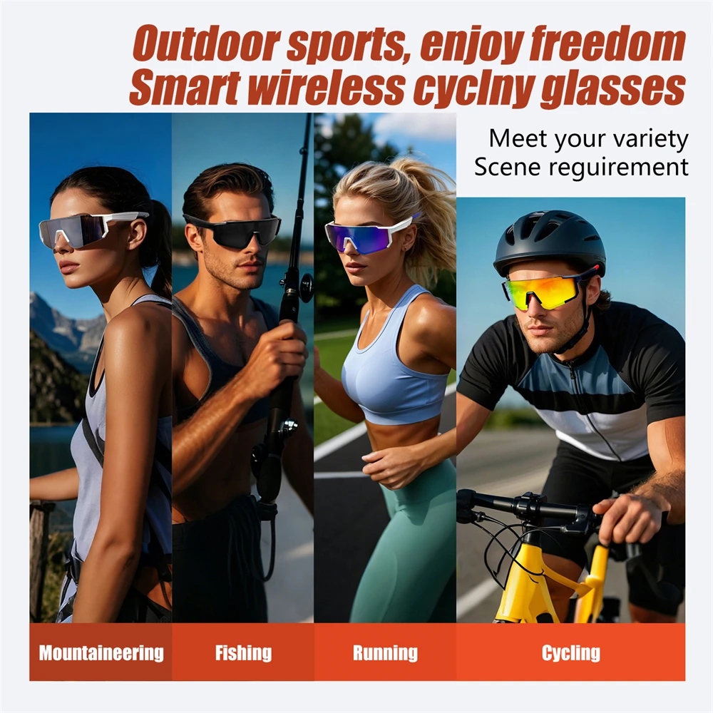 LIGE スマート Bluetooth メガネテクノロジーオーディオ通話リモートヘッドセットサイクリングサングラススポーツドライビング音楽ゴーグル男性女性用