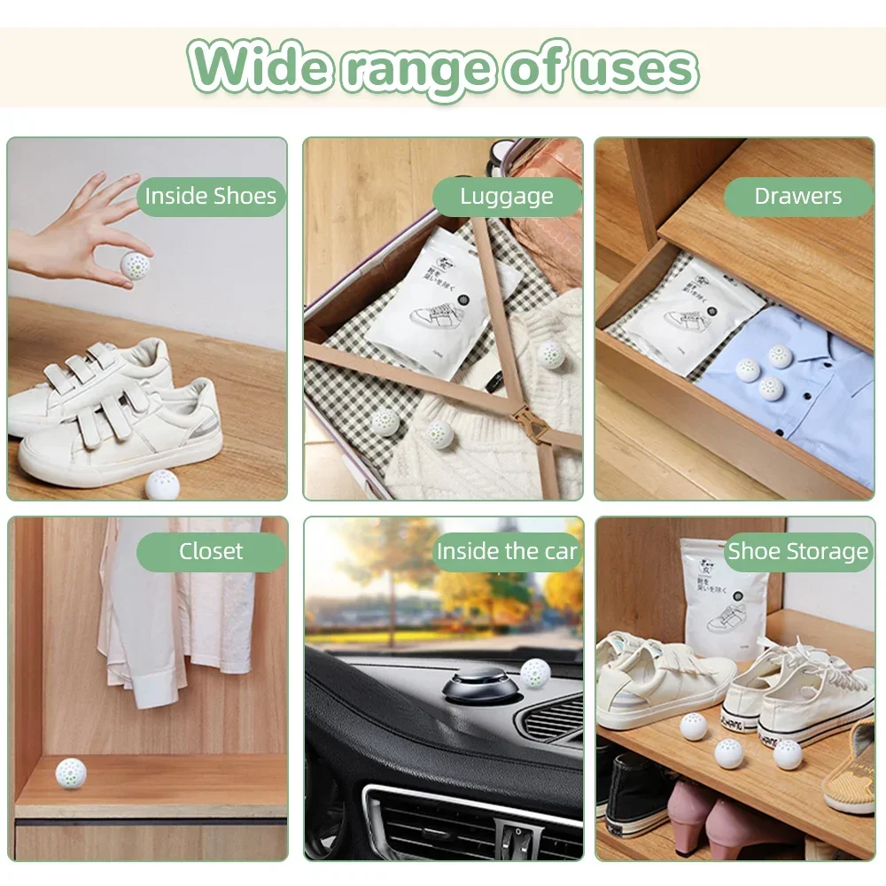 6/12/24/30 Stuks Schoen Deodorant Verfrisser Ballen Voor Sneaker Geur Verfrissers Schoeisel Kast Toiletgeur Verwijdering Ballen