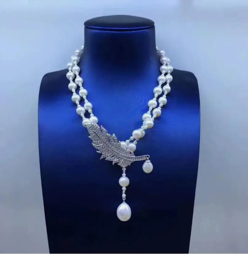 

Stunning 3-9 mm natural genuine south sea white Pearl Necklace 28‘’