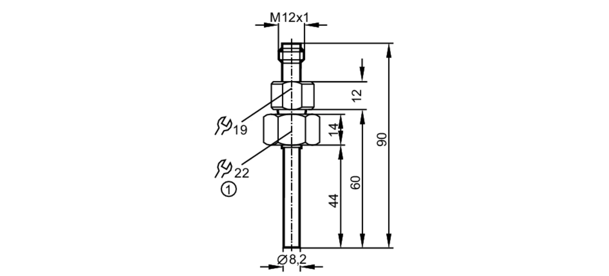مستشعر درجة الحرارة TLF IFM TM9550 مع اتصال عملية ملولبة لمجموعة X 1.5 من الفولاذ المقاوم للصدأ -40...125 لغاز السوائل #2