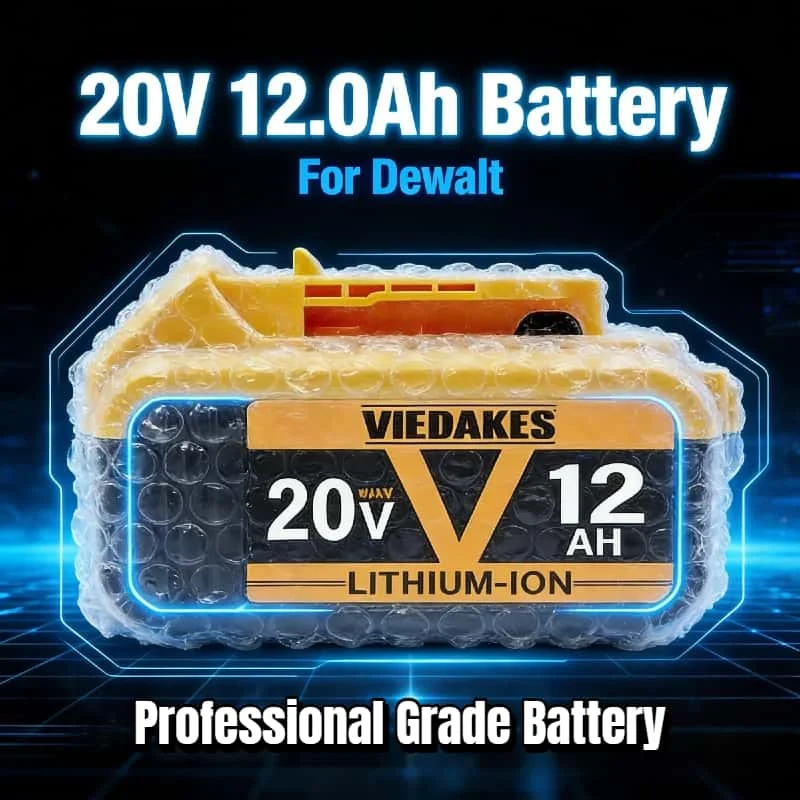 

Высокоёмкий аккумулятор 12 Ач для инструментов Dewalt 20V MAX, длительное время работы, совместим с инструментами DCD711, DCF887, DCD998, DCS570, с адаптером ✅
