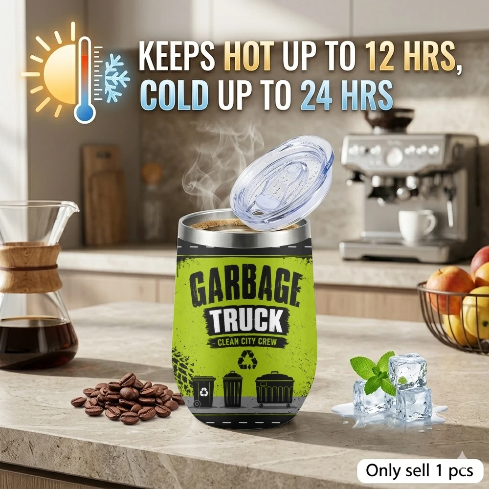 School Bus Fire Truck Farm Tractor Vacuum Flasks 12oz Insulated Stainless Steel Mug with Lid Tumbler Double Wall Coffee Cup