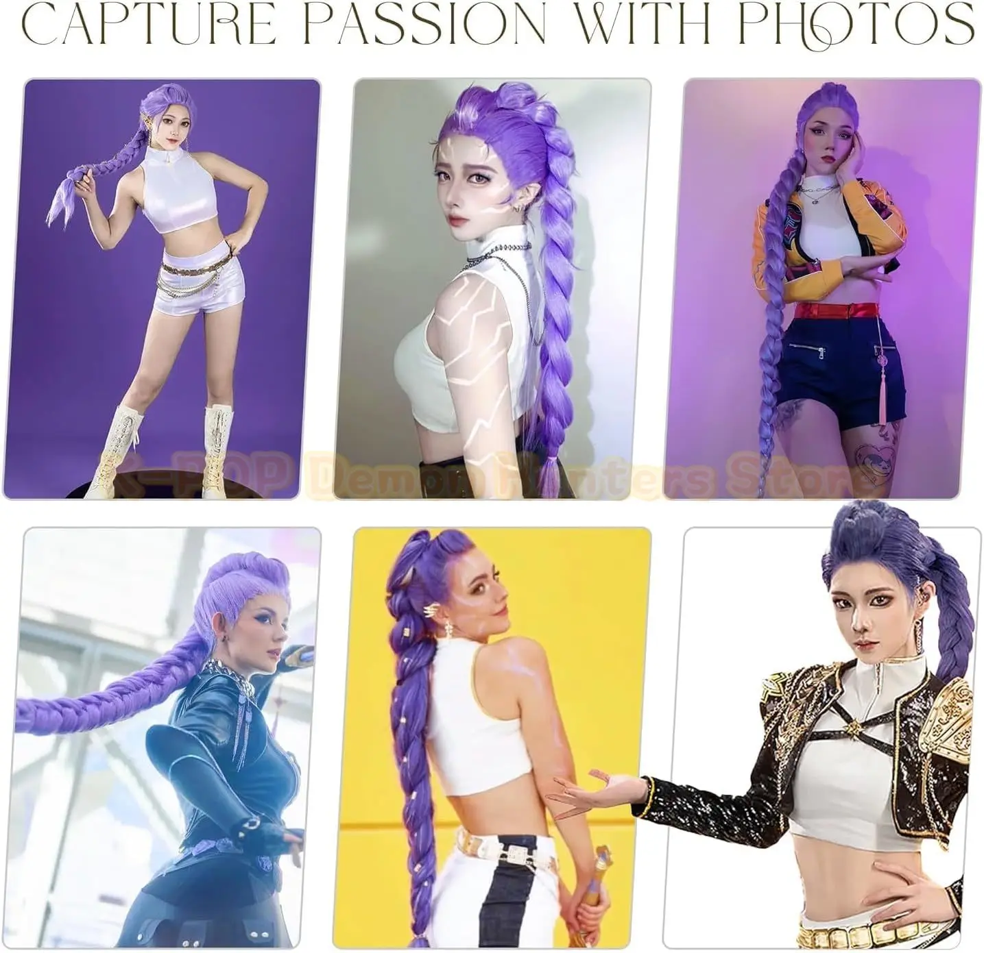 Nuevo 2025 mujeres hombres Demon Hunters pelucas de Cosplay Anime Rumi Mira Zoey pelucas de disfraz trenzas moradas accesorios para niños Prop peluca Rumi