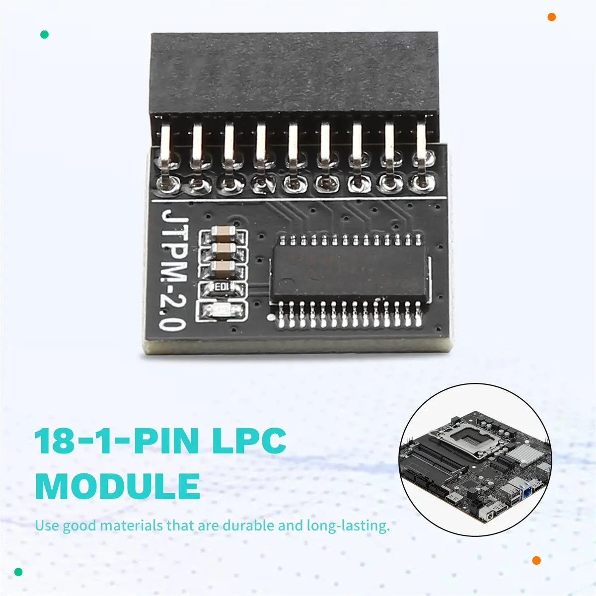 TPM2.0 Module for 18Pin LPC TPM Security Module LPC Module for Motherboard for Win11 Module